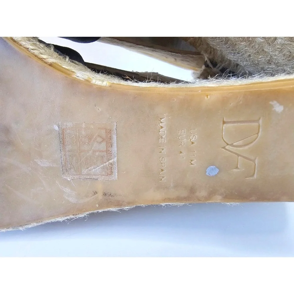 Diane von Furstenberg Marcelle Espadrille Wedge Sandals Blue Calf Leather  SZ 11